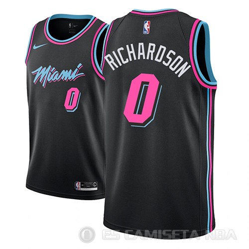 Camiseta Josh Richardson #0 Miami Heat Ciudad 2018-19 Negro - Haga un click en la imagen para cerrar
